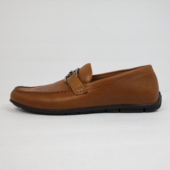 Aldo Haan Mens Size 9.5 Brown Leather Slip On Horsebit Moc Driver Loafers Shoes main image 9